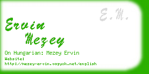 ervin mezey business card